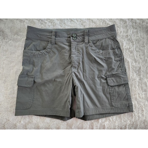 Eddie Bauer Pants - Eddie Bauer Women's 8 Greenish Gray Trail Shorts Pockets Stretch Outdoor Hiking